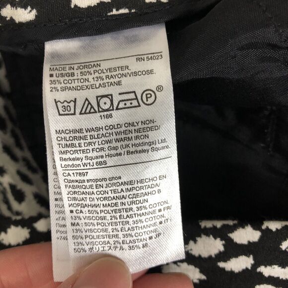 BANANA REPUBLIC Black White Polka Dot Dress Pants Slim Leg Size 2 - Picture 5 of 6